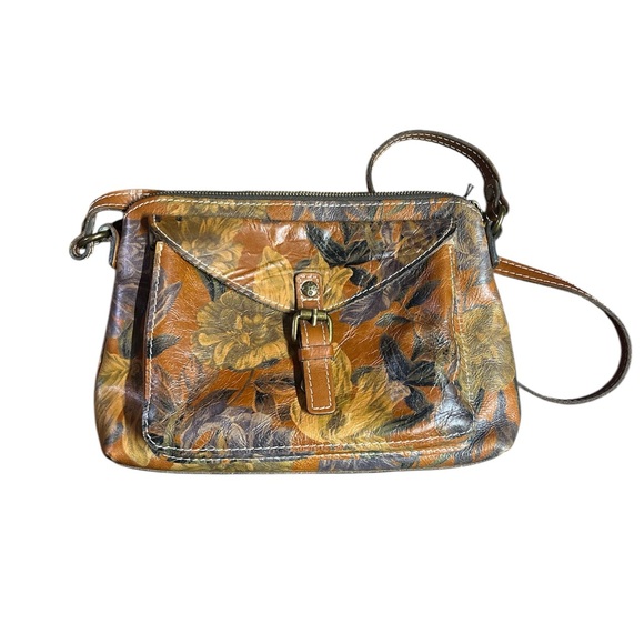 Patricia Nash Fresco Bouquet Avellino Crossbody 100% Italian Leather Floral - Picture 6 of 11